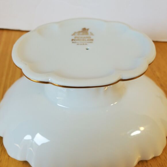 Pickard Porcelain Dish 6x4.5" Hand Decorated Floral Pattern Gold Trim - Picture 11 of 12